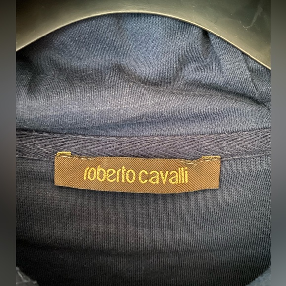 Roberto Cavalli Circle Logo Pullover Hoodie In Blue. S - Picture 2 of 6